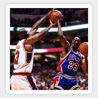 90's Basketball Photo Classic Sports Retro Funny Parody Sticker